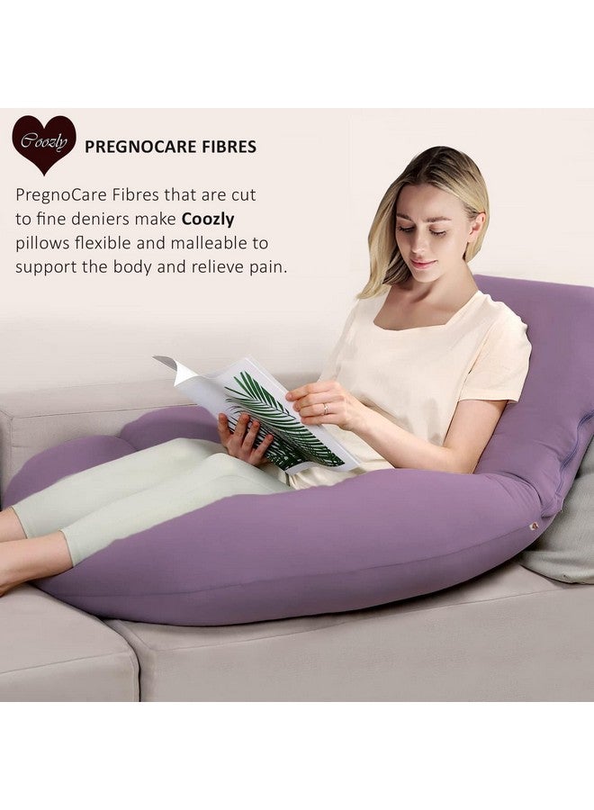 COOZLY وسادة الحمل على شكل G من COOZLY | وسادة الأمومة على شكل G مع أغطية قابلة للإزالة 100% قطن | وسادة النوم للحمل (لافندر) - Image 5