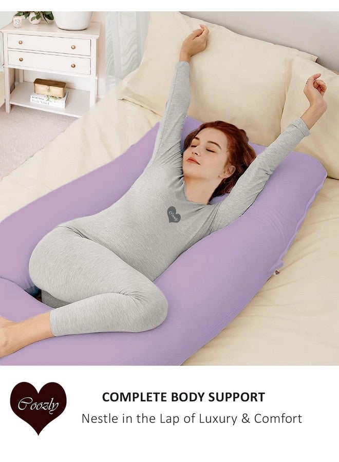 COOZLY وسادة الحمل على شكل G من COOZLY | وسادة الأمومة على شكل G مع أغطية قابلة للإزالة 100% قطن | وسادة النوم للحمل (لافندر) - Image 3