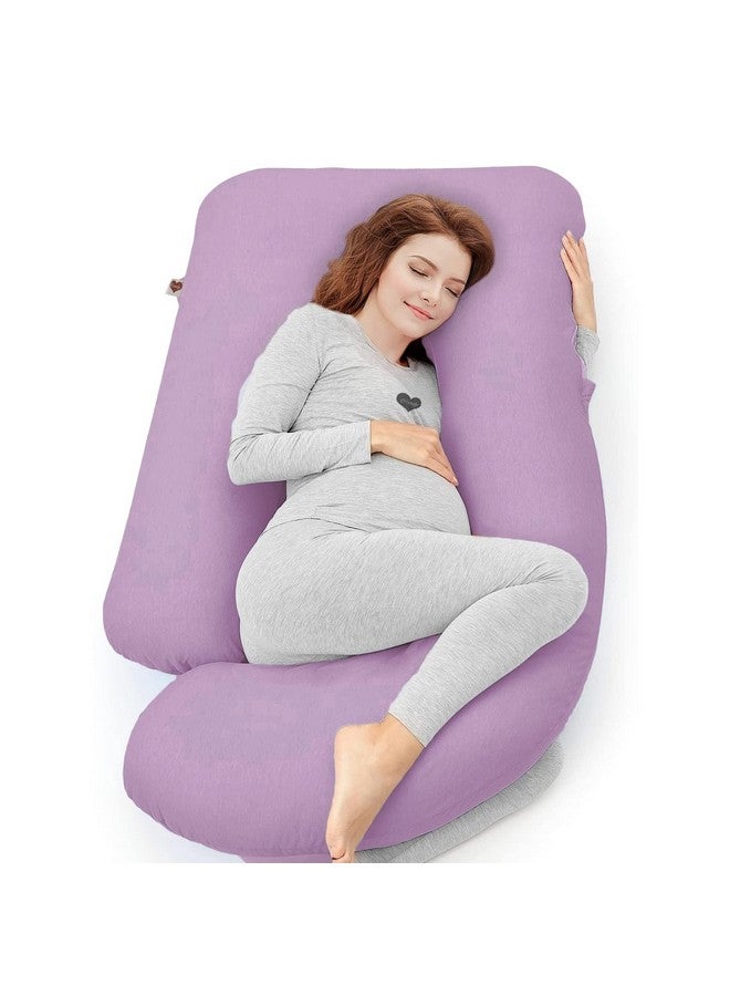 COOZLY وسادة الحمل على شكل G من COOZLY | وسادة الأمومة على شكل G مع أغطية قابلة للإزالة 100% قطن | وسادة النوم للحمل (لافندر) - Image 1