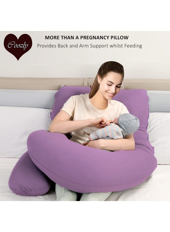 COOZLY وسادة الحمل على شكل G من COOZLY | وسادة الأمومة على شكل G مع أغطية قابلة للإزالة 100% قطن | وسادة النوم للحمل (لافندر) - Image 4