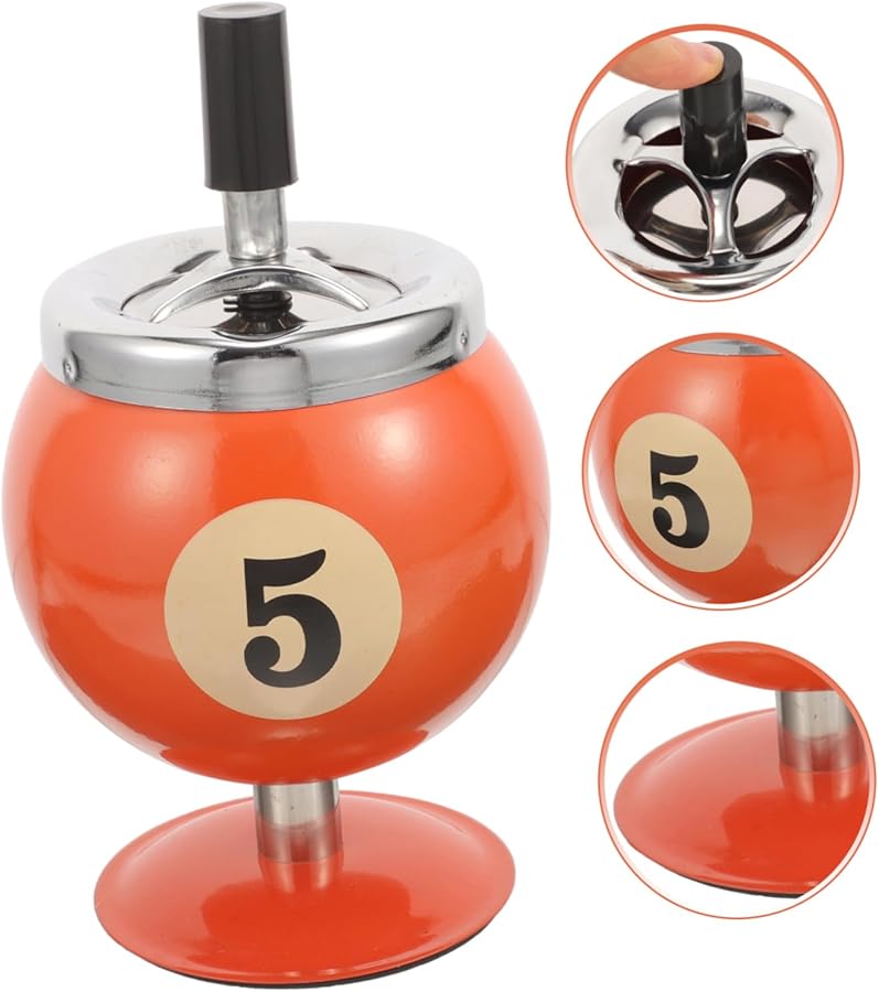 مطفأة سجائر حديدية صغيرة متينة أوتوماتيكية سطح مصقول للمنزل المكتب الباحة - Image 5