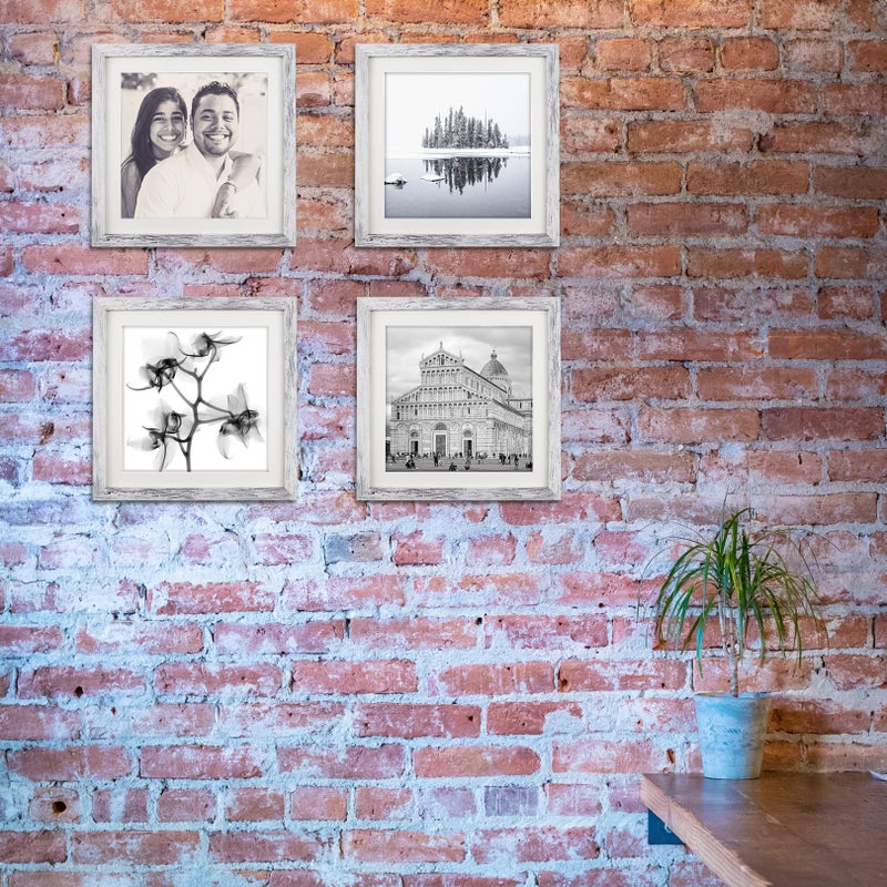 TOFOREVO 10x10 Square Picture Frames Set of 6 Distressed White Wood Grain Photo Frame for Gallery Wall Mounting or Tabletop Display - Image 5