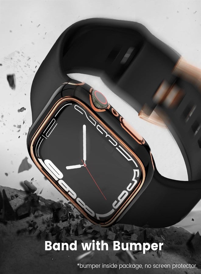 BandSmith Sport Band and Bumper Case Compatible with Apple Watch 40mm 38mm 41mm 42mm 44mm 45mm 46mm Women, Soft Silicone Straps and Rose Gold Edge Protector Frame for iWatch Series 11 10 9 8 7 6 5 4 3 2 1 SE - Image 3