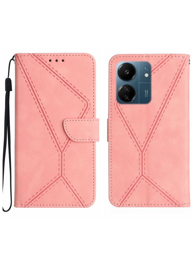 Case For Xiaomi Redmi 13C 4G Stitching Embossed Leather Phone Case