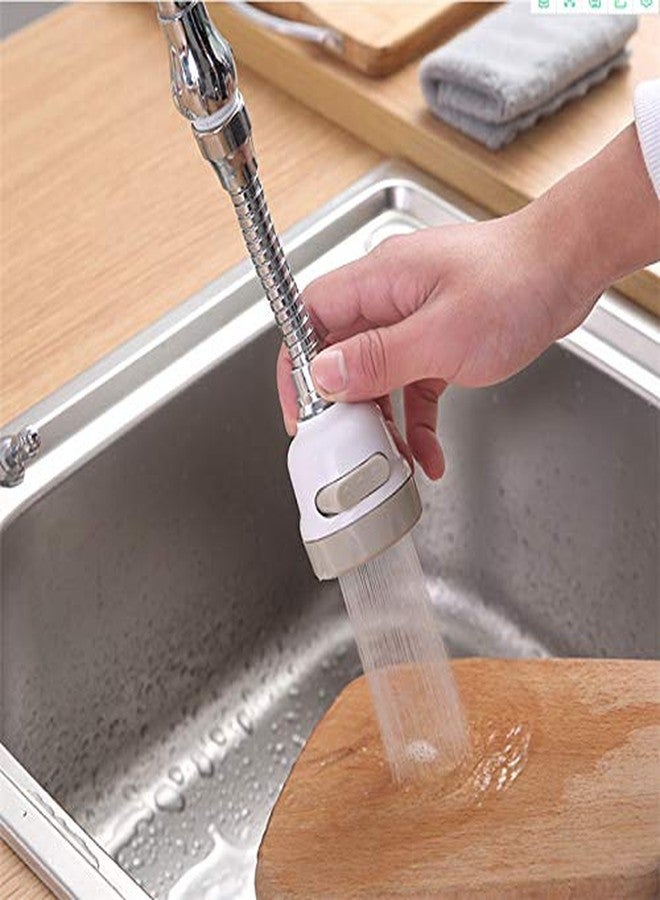 KitchenFest® ABS & Stainless Steel 360° Rotating Water Saving Flexible Faucet Aerator Sprinkler Sprayer with 3 Adjustment Modes and Hose Attachment for Kitchen Sink - Image 1