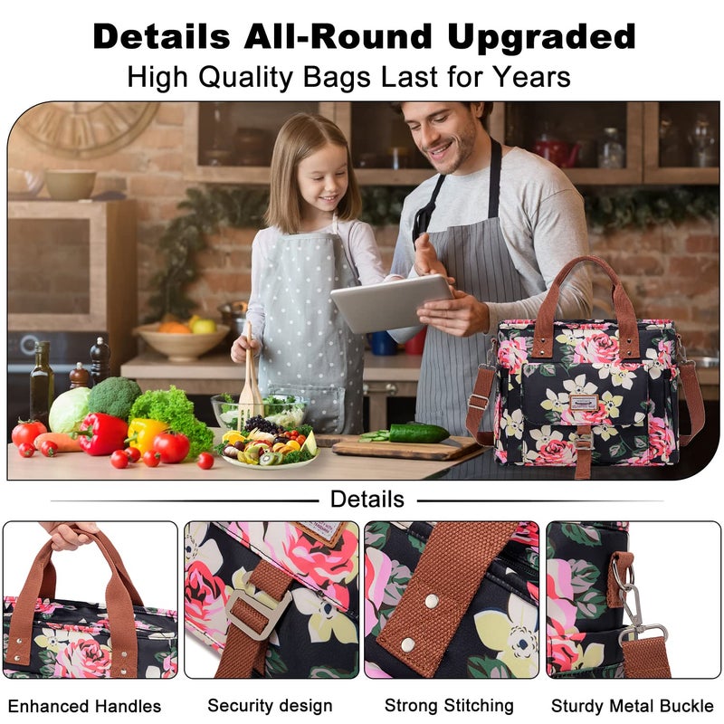 Weitars Lunch Bag for Women,Leak Proof Lunch Box for Work,Insulated Large Lunch Tote Bag with Removable Shoulder Strap, Lunch Bag For Picnic Hiking - Image 5