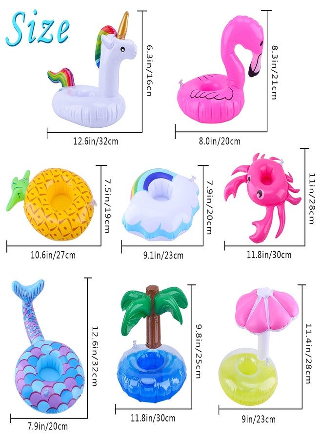 Blovec Inflatable Drink Floats, Blovec 8 Pack Inflatable Drink Holders Cup Coasters Swimming Drink Holder with Air Pump for Summer Pool Party - Image 5