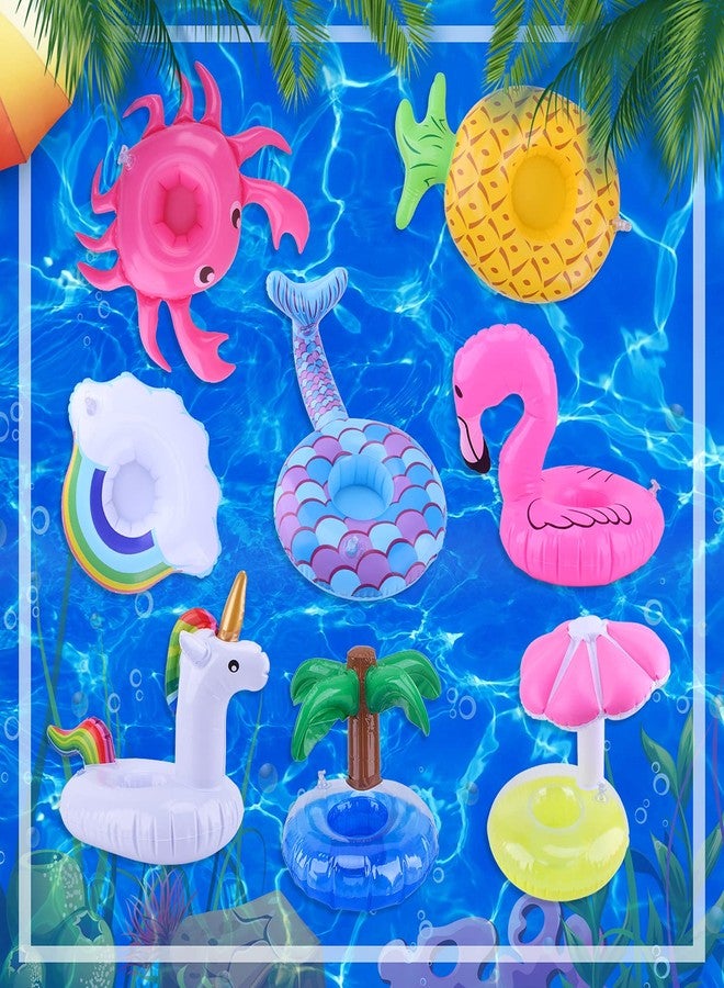 Blovec Inflatable Drink Floats, Blovec 8 Pack Inflatable Drink Holders Cup Coasters Swimming Drink Holder with Air Pump for Summer Pool Party - Image 2