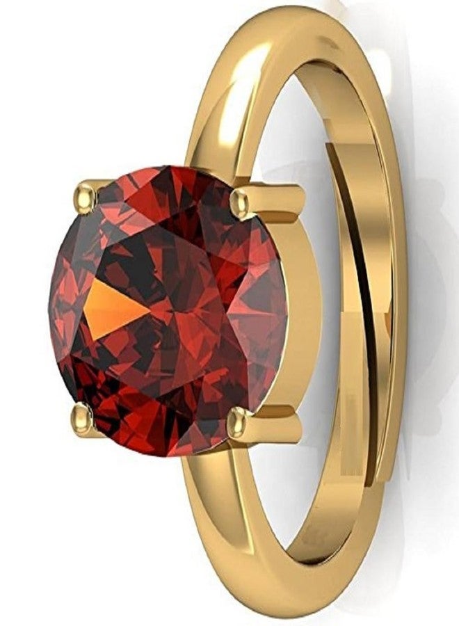 JEMSPRIME 19.25 Ratti 18.00 Carat Natural Certified Hessonite/Garnet/Gomed Loose Gemstone Gold Plated Adjustable Ring for Men's and Women's - Image 3