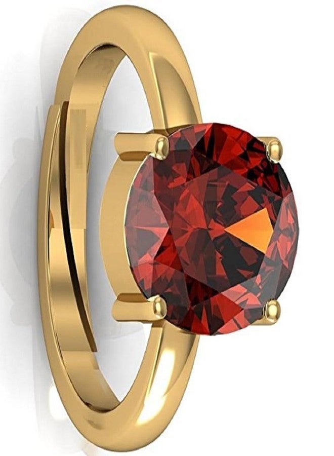 JEMSPRIME 19.25 Ratti 18.00 Carat Natural Certified Hessonite/Garnet/Gomed Loose Gemstone Gold Plated Adjustable Ring for Men's and Women's - Image 2