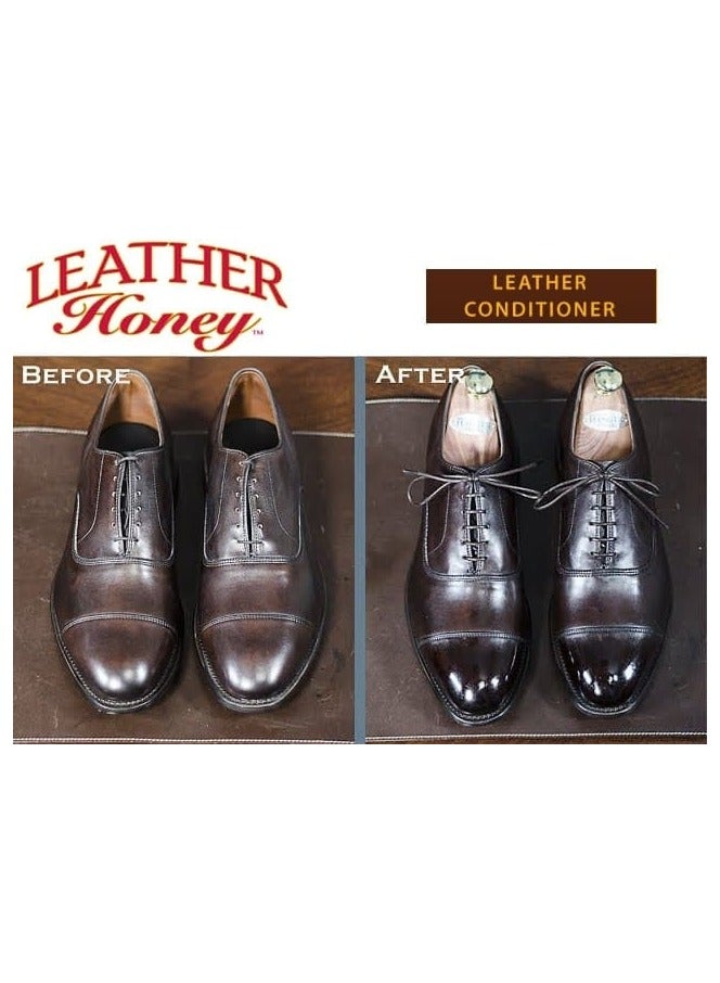 BeeWax "Two pieces of leather polish, cleaner, and corrector, liquid honey balm, and safe transparent varnish made from natural materials, a multi-purpose leather moisturizer for furniture, bags, jackets, and leather shoes - 4.2 fluid ounces. - Image 5