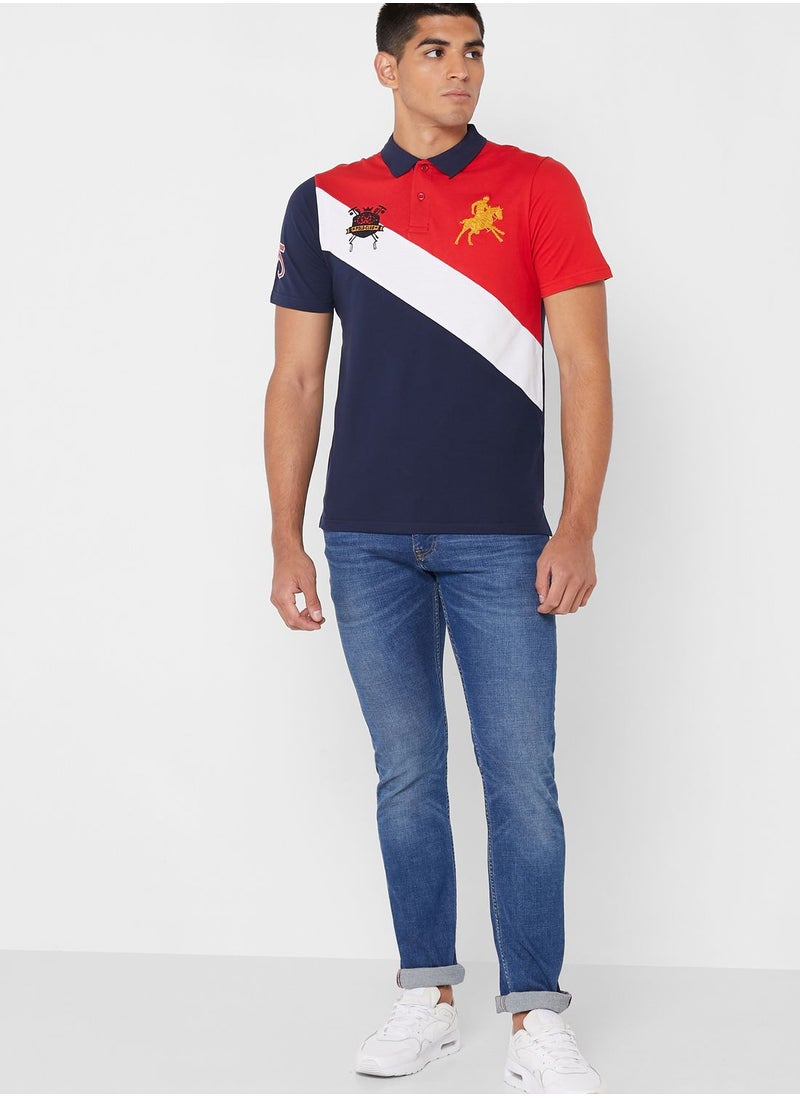Seventy Five - Colourblock Polo Shirt - Image 1