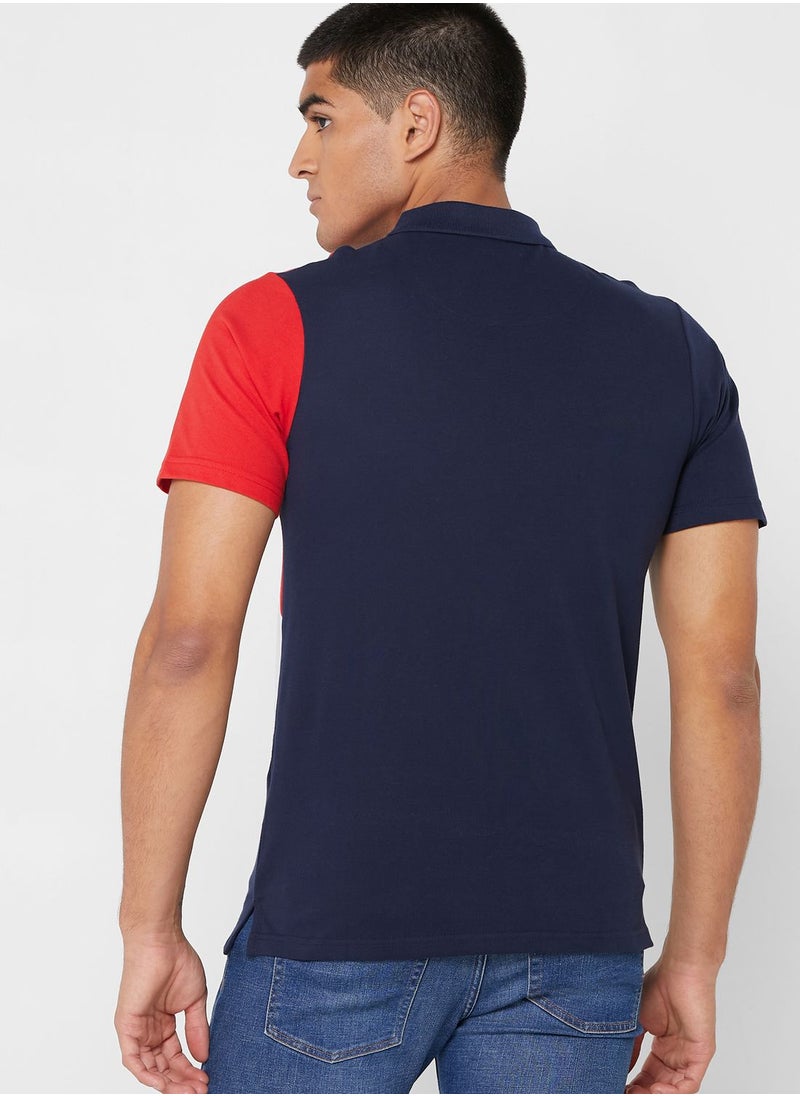 Seventy Five - Colourblock Polo Shirt - Image 1