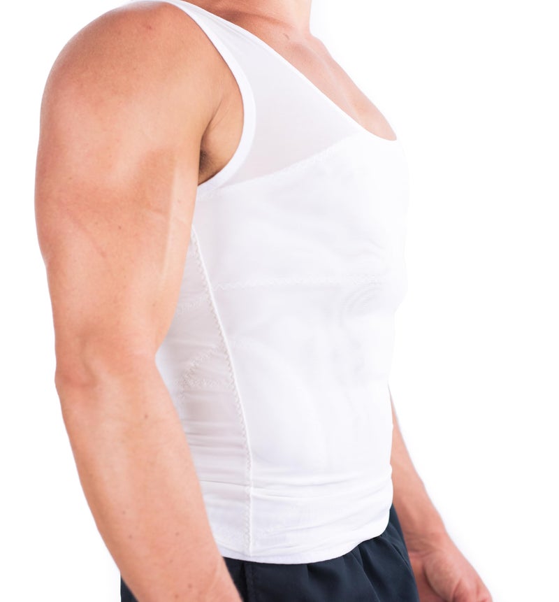Esteem Apparel Original Men's Chest Compression Shirt to Hide Gynecomastia Slimming Shapewear (XX-Large, White) - Image 2