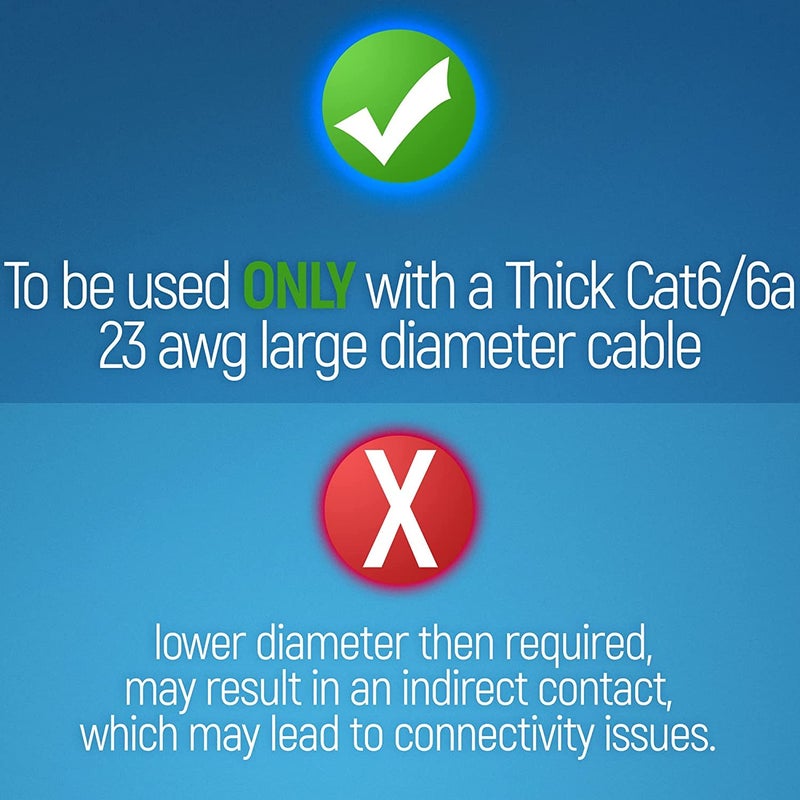 SETH ENTERPRISES (Cat 6a 10pcs pack Pass Through RJ45 UTP Gold Plated Connector 23AWG Ethernet Cable Ends for Solid Wire & Standard UTP Cable - Image 2