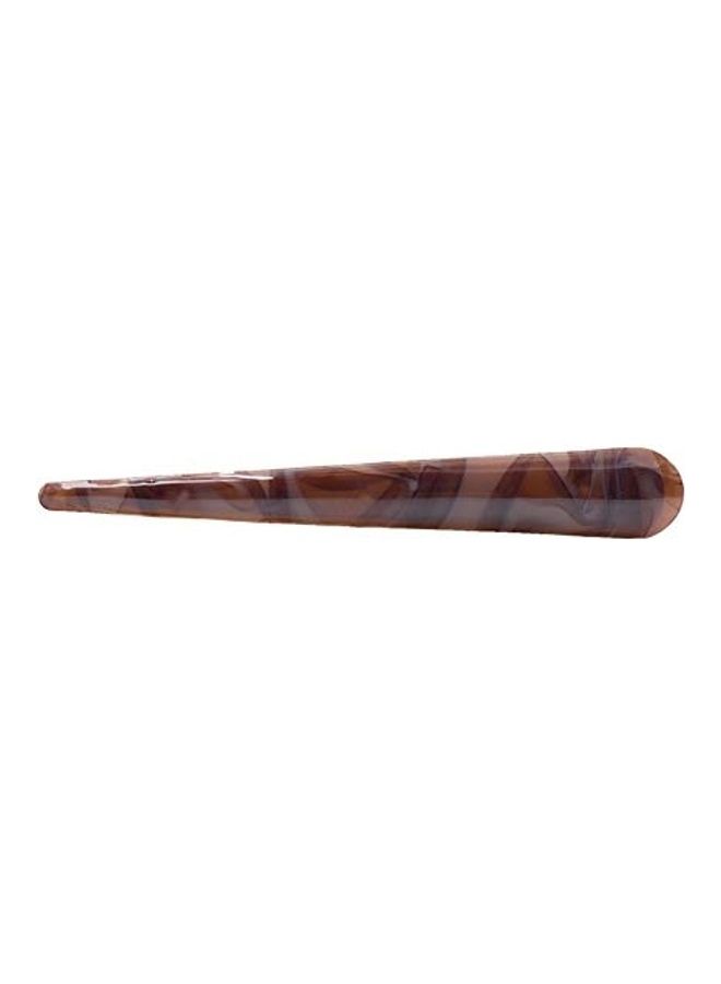 NIBEMINENT 2 Large Glossy Metal Hair Clips Brown/Dark Brown 5.5inch  - Image 2
