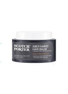 scotch porter Curls & Waves Smoothing Hair Balm for Men | Instantly Controls, Moisturizes, Defines & Adds Shine | Free of Parabens, Sulfates & Silicones | Vegan | 3.4oz  - Image 1