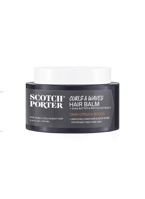 Curls & Waves Smoothing Hair Balm for Men | Instantly Controls, Moisturizes, Defines & Adds Shine | Free of Parabens, Sulfates & Silicones | Vegan | 3.4oz