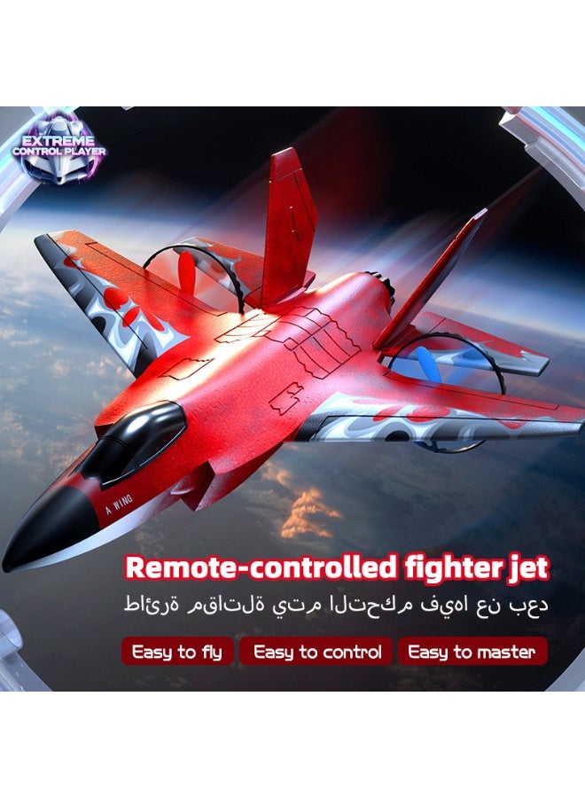 Remote-controlled aeroplane 2.4GHz remote-controlled fighter jet model toy Remote-controlled fighter jet 360° remote-controlled glider Aeroplane with lights Simulated F35 remote-controlled fighter jet aeroplane - Image 2