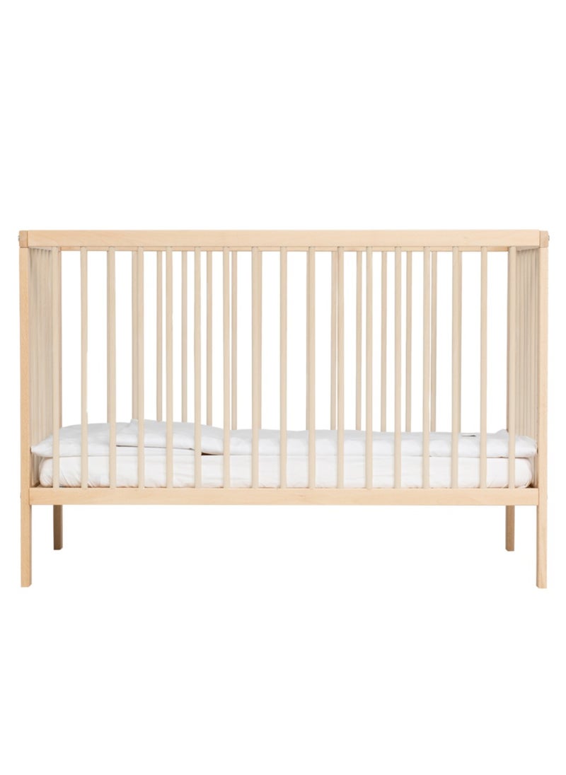 Mokee Mokee 2 in 1 Scandinavian Convertible Mini Cot Bed 120x60cm - Natural Beech  - Image 1
