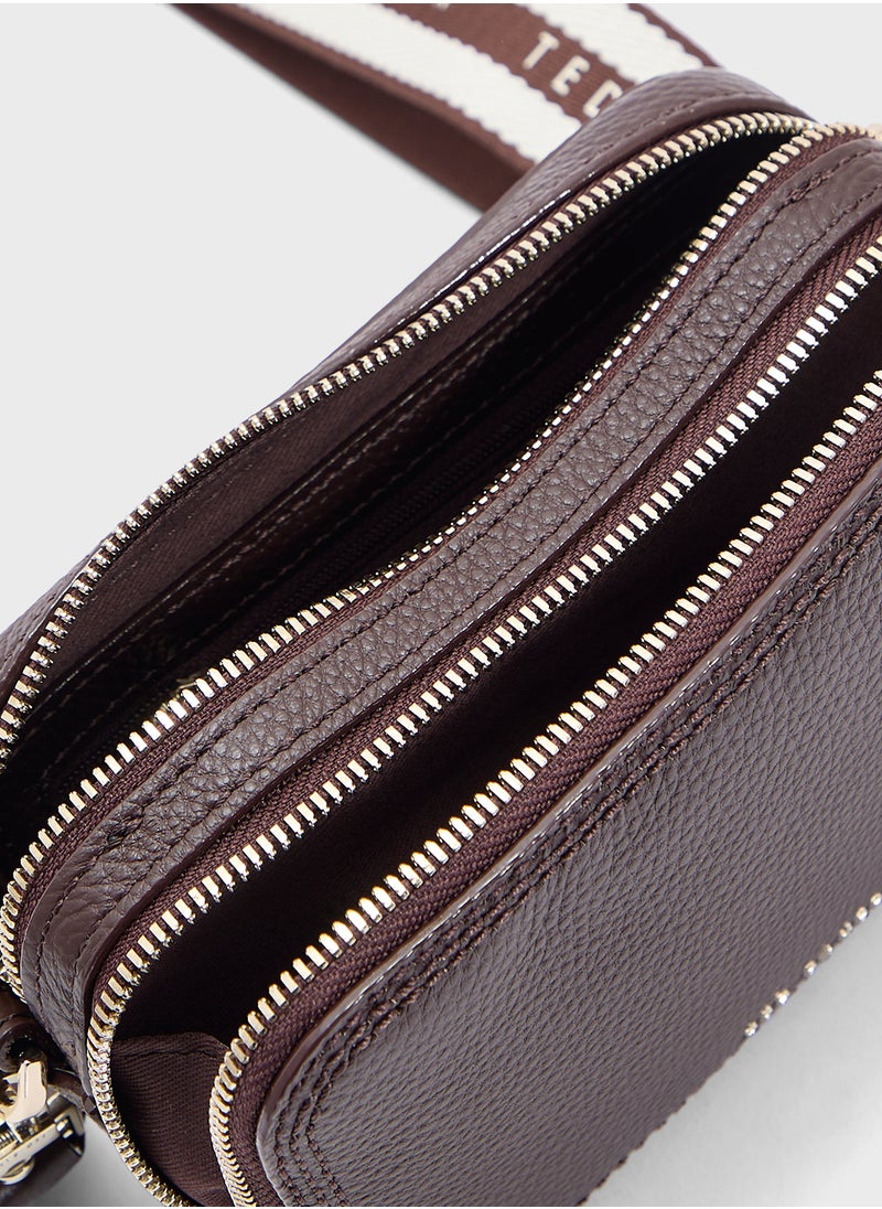 WILLSA Mini Webbing Leather Crossbody Bag