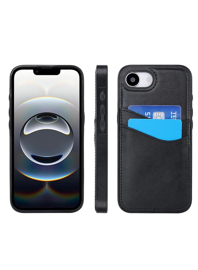 S-TOP Case For iPhone 16e Litchi Leather Skin Card Slots Phone Case - Image 1