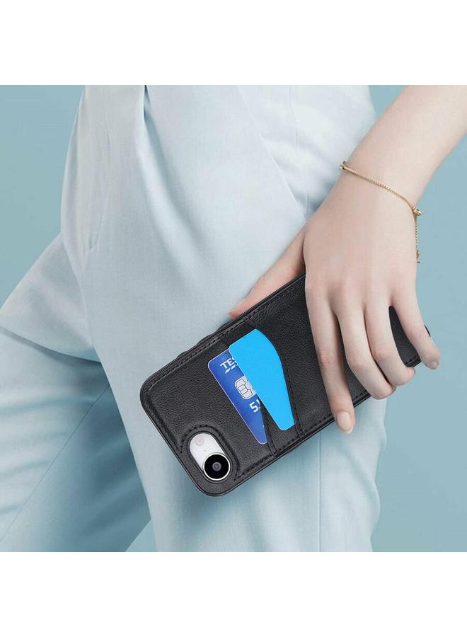 S-TOP Case For iPhone 16e Litchi Leather Skin Card Slots Phone Case - Image 4