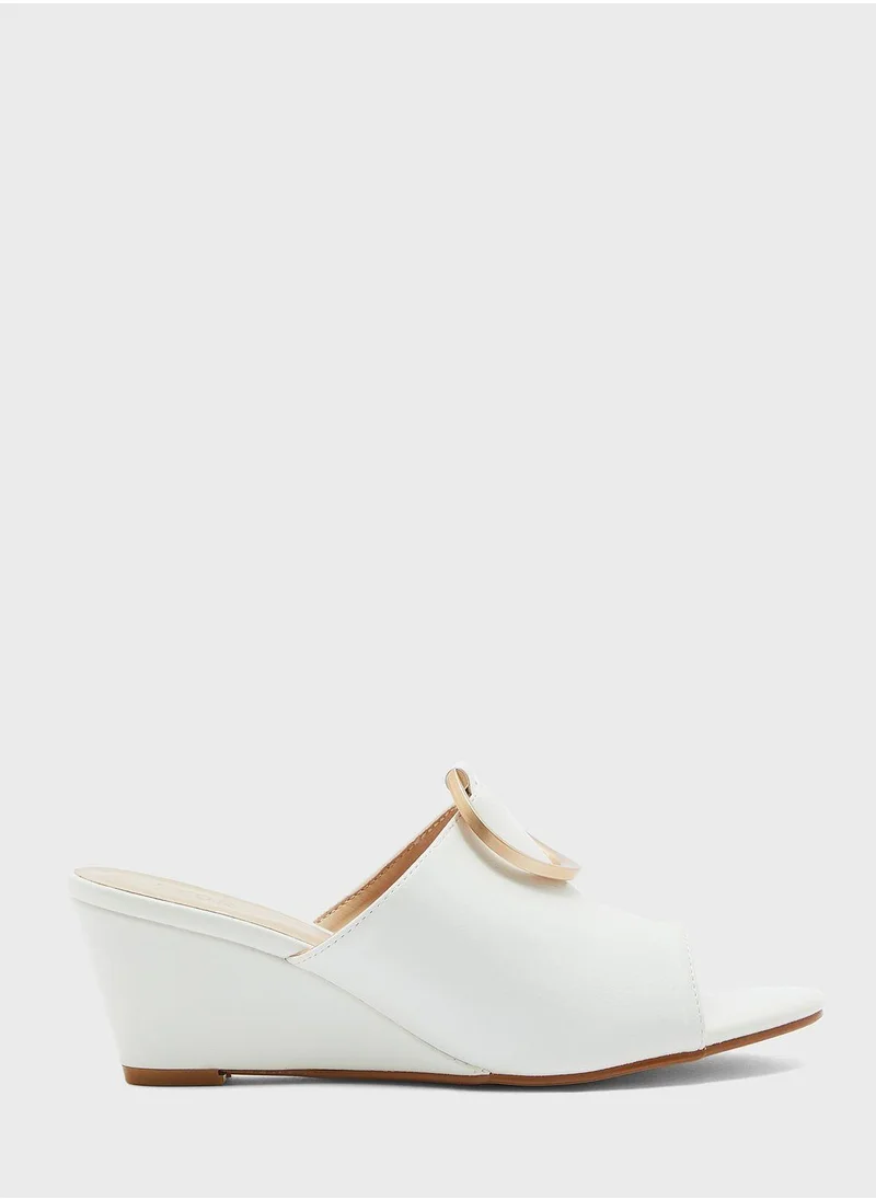 FYOR Buckle Detail Wedge Low Heel Sandals