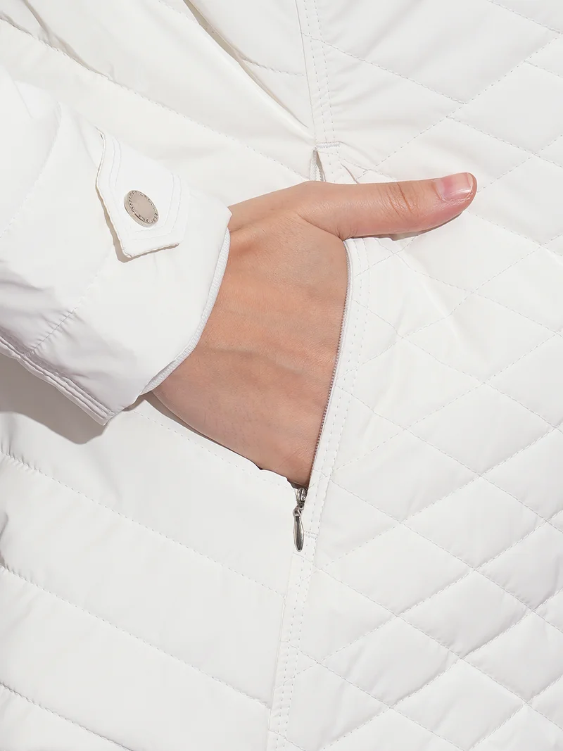 جلو باص Women Mock Neck Front Pockets Winter Wear Insulator Puffer Jacket