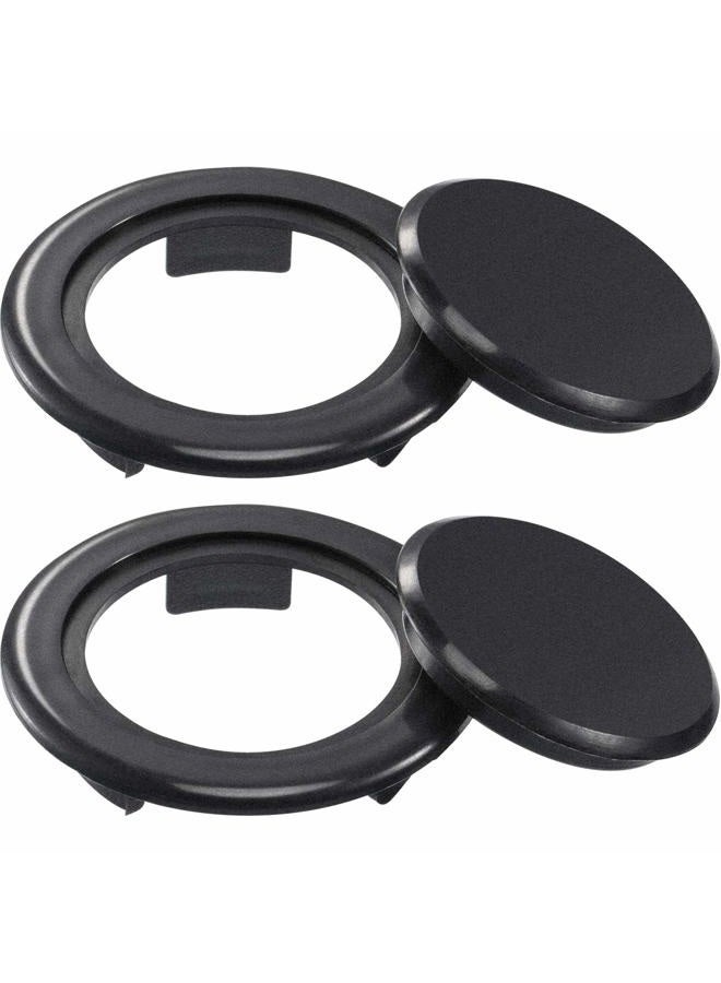 Bememo 2 Inch Patio Table Umbrella Hole Ring and Cap Set, Standard Size Umbrella Thicker Hole Ring Plug and Cap Set (Black, 2 Set) - Image 1