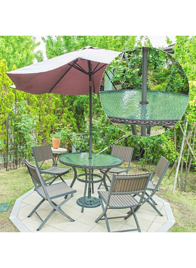 Bememo 2 Inch Patio Table Umbrella Hole Ring and Cap Set, Standard Size Umbrella Thicker Hole Ring Plug and Cap Set (Black, 2 Set) - Image 3