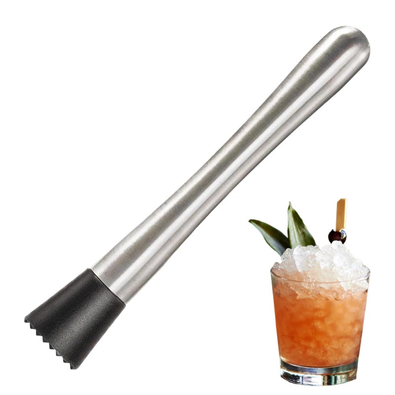 ZNDFTW Muddler, Cocktail Muddler, Stainless Steel Cocktail Shaker Set Fruit Mixer Bartending Tool Home Bar Tool Set for Crushing Ice Cubes Mashing Fruits Milk Tea Lemon Smasher Making Food