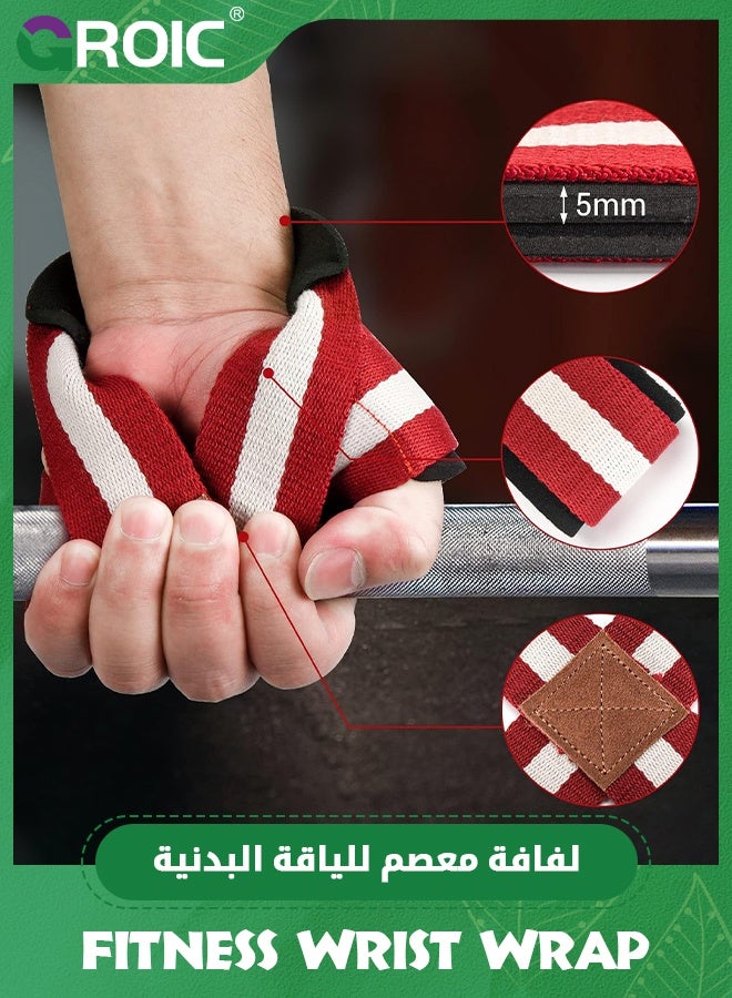 GROIC 2 Pcs Figure 8 Lifting Strap - Fitness Wrist Wrap - True Grip Support & Heavy Duty Wrist Straps for Weightlifting Women Men- Hand Straps for Weight Lifting Figure 8 Straps for Gym Workout - Image 4