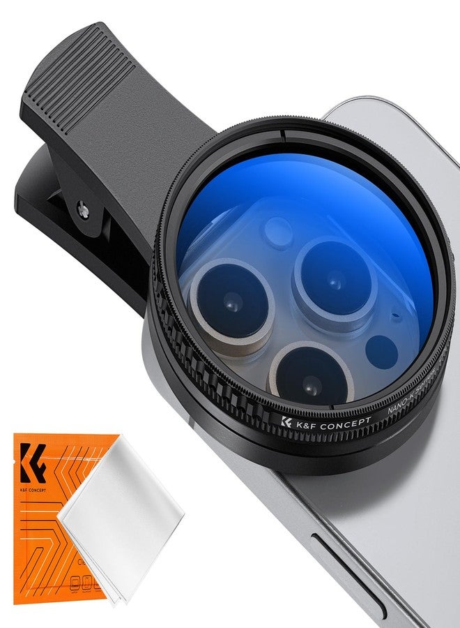 K&F Concept 52mm Clip-on CPL Phone Camera Lens Filter Kit, Circular Polarizer Polarizing Filter Compatible with iPhone 17 16 15 14 13 12 11 - Image 1