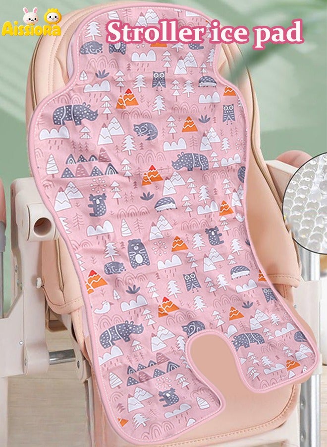 Aissiora Baby stroller cooling mat ice pad Stroller seat cushion Stroller gel cooling pads Child safety seat cooling pads The principle of scientific and technological cooling Cool and breathable Dissolve your baby's body heat Suitable for summer to bring continuous cooling to your baby Common to all models 27*13 inches (pink)  - Image 1