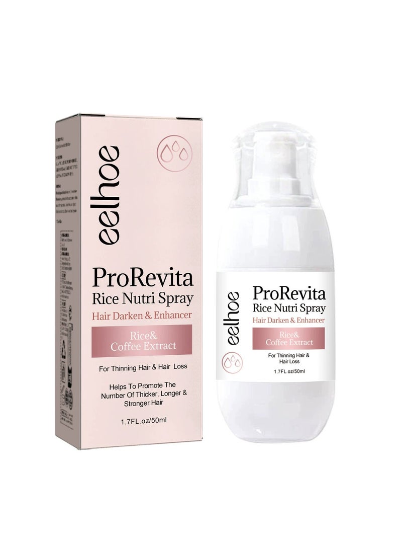 إيلهو بروفيتا بخاخ نمو الشعر بماء الأرز للنساء ، بيوتين ، كافيين ، زيت إكليل الجبل ، زيت الخروع - مصل نمو الشعر وعلاج تساقط الشعر 50 مل - Image 1