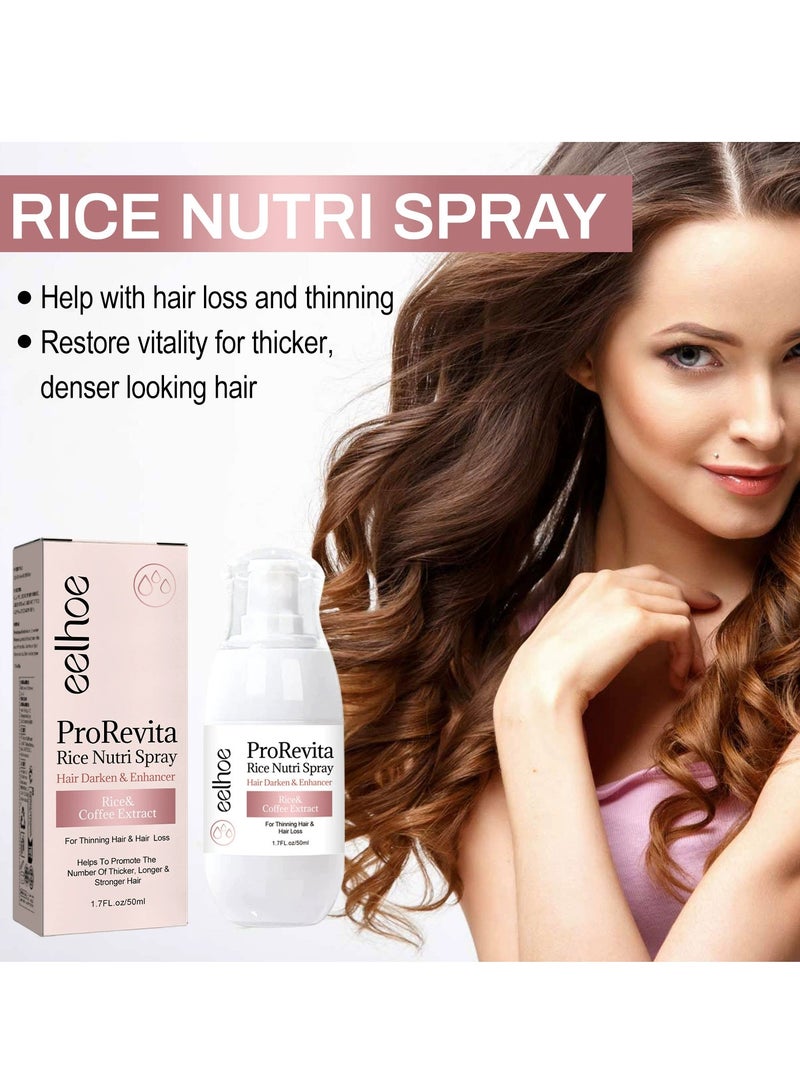 إيلهو بروفيتا بخاخ نمو الشعر بماء الأرز للنساء ، بيوتين ، كافيين ، زيت إكليل الجبل ، زيت الخروع - مصل نمو الشعر وعلاج تساقط الشعر 50 مل - Image 2