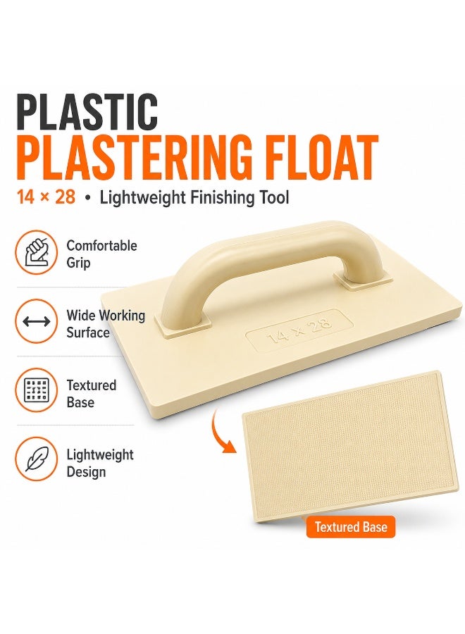 14 x 28cm Plastic Sponge Float Trowel, Lightweight Plastering Float, Textured Finishing Float for Cement, Mortar, Plaster, Tile Grouting & Wall Finishing - Image 3