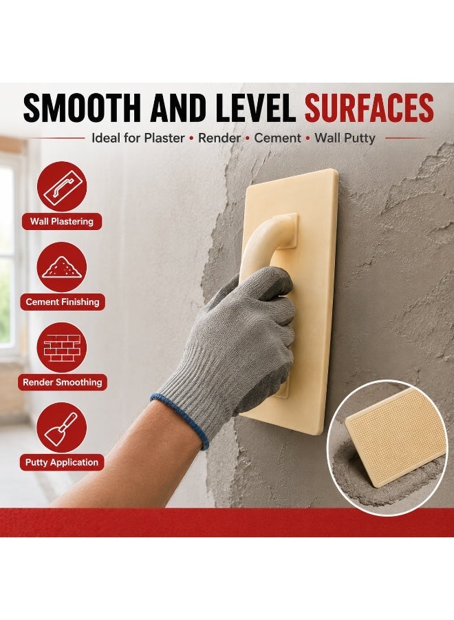 14 x 28cm Plastic Sponge Float Trowel, Lightweight Plastering Float, Textured Finishing Float for Cement, Mortar, Plaster, Tile Grouting & Wall Finishing - Image 1