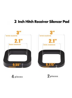 Excefore 6 Pack 2 Inch Hitch Receiver Silencer Pad,  for Adjustable Ball Mounts, Reduce Rattle, Multiple Size Combination, Compatible with Most 2 Inch Trailer Hitch Receiver  - Image 4