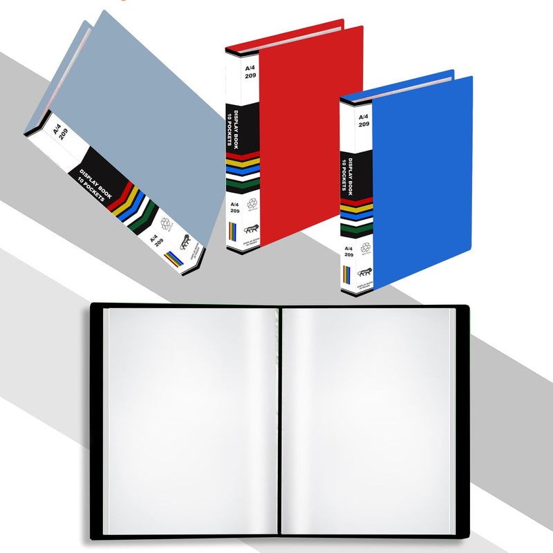 Verena A4 Size Presentation Display Book Folder File Binders with Plastic Clear Sleeves Document Organizer for Music Sheets Artwork Drawing for School Office (Grey 40 Pocket 80 Pages) - Image 5