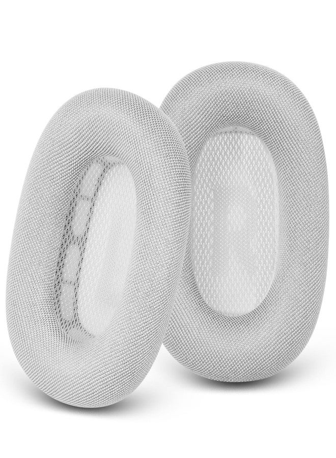 GEVO Upgraded Ear Cushions Replacement Earpads for Apple AirPods Max Headphones, Mesh Fabric Ear Pads Cover with Memory Foam and Magnet for AirPods Max (White) - Image 1