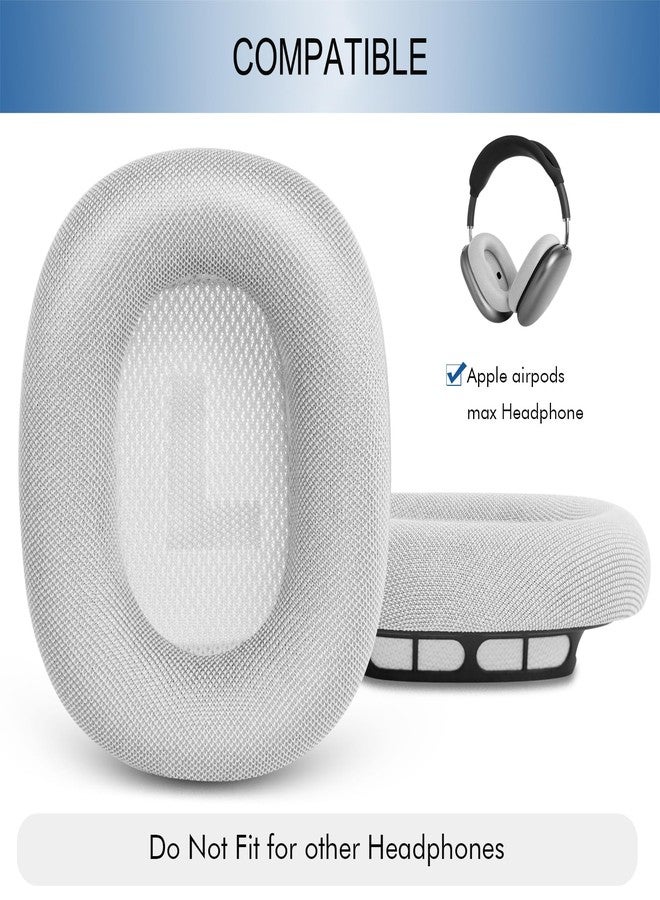 GEVO Upgraded Ear Cushions Replacement Earpads for Apple AirPods Max Headphones, Mesh Fabric Ear Pads Cover with Memory Foam and Magnet for AirPods Max (White) - Image 2