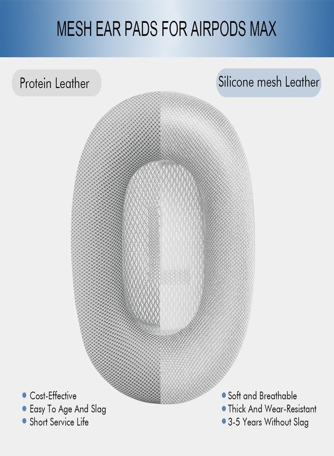 GEVO Upgraded Ear Cushions Replacement Earpads for Apple AirPods Max Headphones, Mesh Fabric Ear Pads Cover with Memory Foam and Magnet for AirPods Max (White) - Image 5