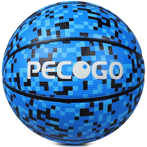 PECOGO Official Rubber Basketball 255 Outdoor Indoor Mens Basketball Ball Size 4 for Kids Youth Teen Boys and Girls Gift IdeasWithout Pump - Image 1