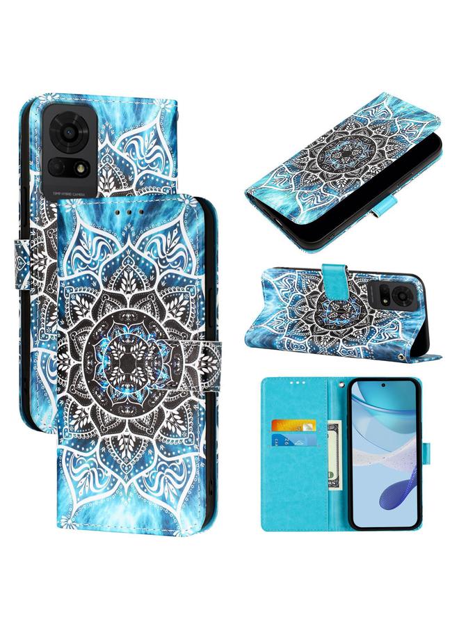 erorex Case For TCL 50 LE 5G Colored Drawing Pattern Plain Weave Leather Phone Case  - Image 1