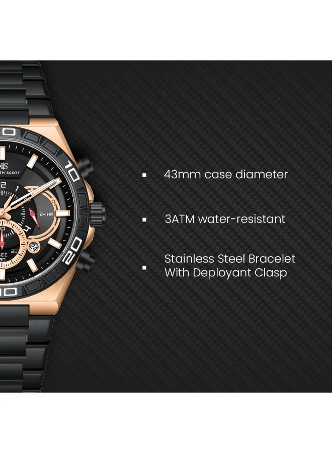 KENNETH SCOTT  Kenneth Scott Men's Chronograph  Black  Dial Watch - K26101-KBBB for Men | Best Price UAE