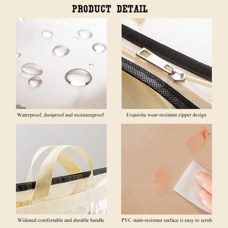 Fazhongfa 2Pcs Dust Bags For Handbags Clear Purse Storage Organizer Non-Woven Hanging Bag Closet With Zipper And Handle (Small  Cream Color) - Image 3