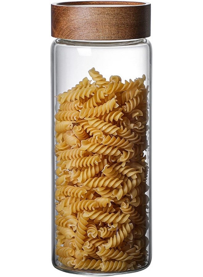 Femora Femora Borosilicate Glass Jar With Wooden Lid| Glass Jars For Kitchen| Kitchen Storage Jars| 1 Year Warranty| Fancy Jars for Gifting, Snacks, Spice, Cookies, Dry Food, Pickles|550ml| Set Of 1 - Image 1