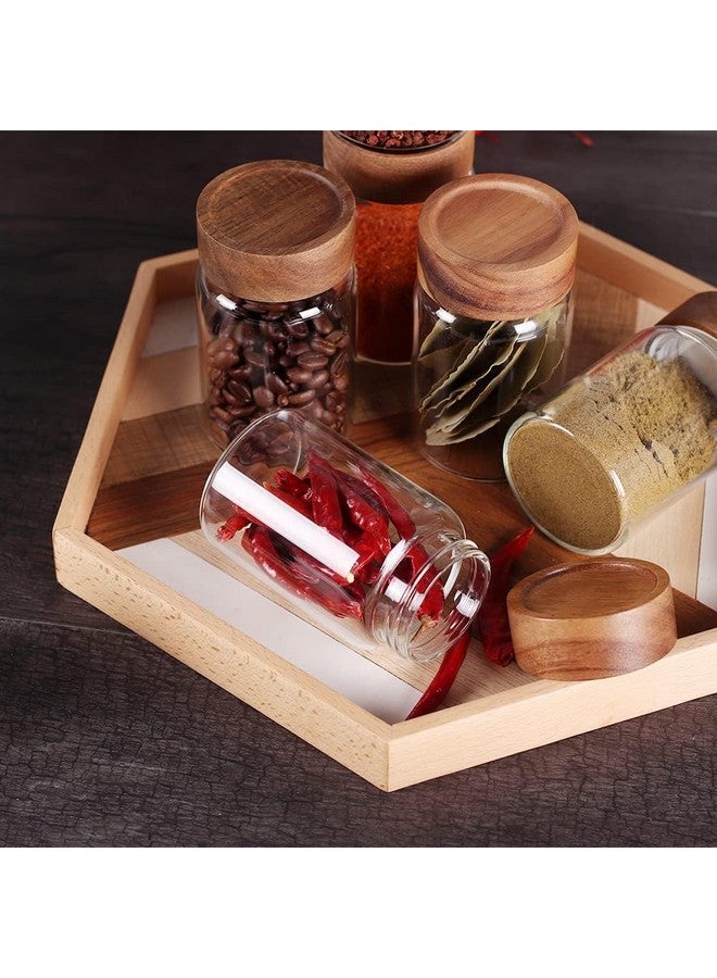 Femora Femora Borosilicate Glass Jar With Wooden Lid| Glass Jars For Kitchen| Kitchen Storage Jars| 1 Year Warranty| Fancy Jars for Gifting, Snacks, Spice, Cookies, Dry Food, Pickles|550ml| Set Of 1 - Image 4